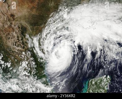 New Orleans, United States. 10th Sep, 2024. Hurricane Francine, a Category 2 hurricane approaches the coast of Louisiana as seen from the NOAA-21 satellite, September 10, 2024 in Earth Orbit. Francine will be the third hurricane to make landfall in the United States so far this season. Credit: NOAA-21 Satellite/NASA/Alamy Live News Stock Photo