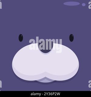 Vector illustration of a cute cartoon otter face looking forward, perfect for animal designs Stock Vector