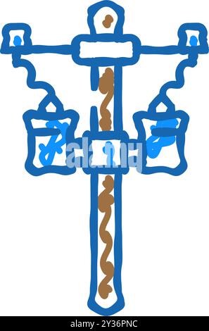 electric utility pole electrical engineer icon color illustration Stock ...