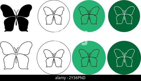 Butterfly line icon, logo vector Stock Vector