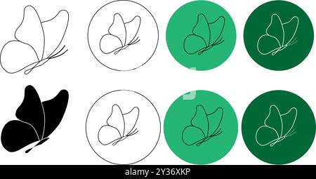 butterfly Set of elements Neo tribal tattoo shape modern acid graphic design clip art gothic flame emo goth 2000s Aesthetic style y2k wings ink black Stock Vector