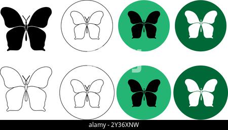 Butterfly line icon, logo vector Stock Vector