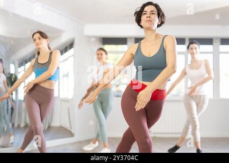 Funk jazz dancers practicing dance moves in studio Stock Photo