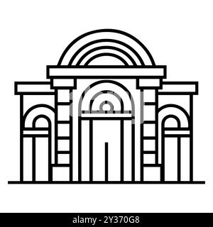 museum icon or modern line symbol. Vector line art and icon design with bold outline. Black and white Pixel Perfect minimalistic symbol isolated white Stock Vector