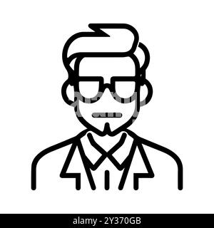 clerk icon or modern line symbol. Vector line art and icon design with bold outline. Black and white Pixel Perfect minimalistic symbol isolated white Stock Vector