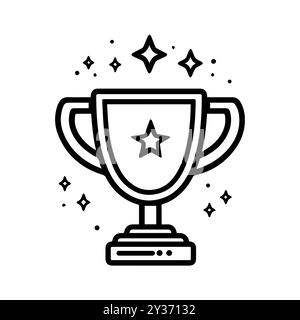 prize icon or modern line symbol. Vector line art and icon design with bold outline. Black and white Pixel Perfect minimalistic symbol isolated white Stock Vector