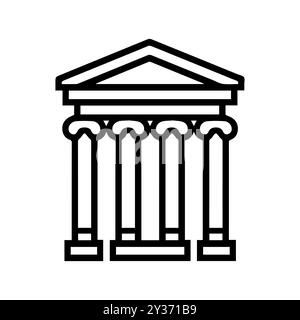 museum icon or modern line symbol. Vector line art and icon design with bold outline. Black and white Pixel Perfect minimalistic symbol isolated white Stock Vector