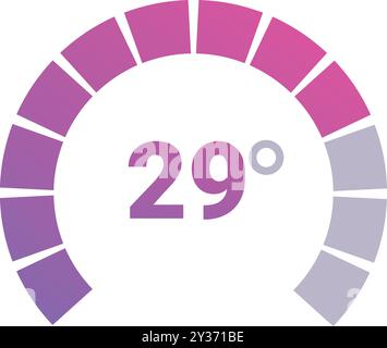 Circular progress bar showing 29 percent completion, indicating progress in a project or task Stock Vector