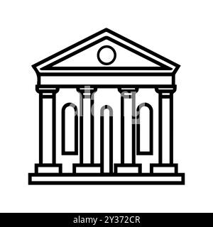 museum icon or modern line symbol. Vector line art and icon design with bold outline. Black and white Pixel Perfect minimalistic symbol isolated white Stock Vector