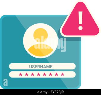 Digital illustration highlighting the critical need for strong passwords and secure online practices Stock Vector