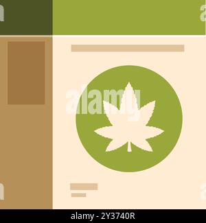 Simple design featuring a cannabis leaf logo, ideal for representing cannabis related products Stock Vector