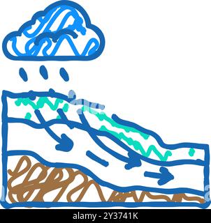 groundwater flow hydrogeologist color icon vector illustration Stock ...