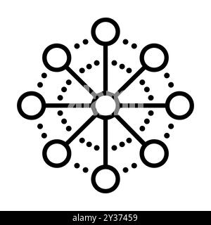network icon or modern line symbol. Vector line art and icon design with bold outline. Black and white Pixel Perfect minimalistic symbol isolated whit Stock Vector