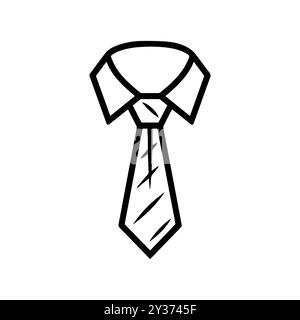 tie icon or modern line symbol. Vector line art and icon design with bold outline. Black and white Pixel Perfect minimalistic symbol isolated white ba Stock Vector