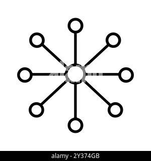 network icon or modern line symbol. Vector line art and icon design with bold outline. Black and white Pixel Perfect minimalistic symbol isolated whit Stock Vector