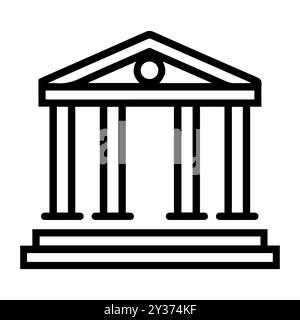 museum icon or modern line symbol. Vector line art and icon design with bold outline. Black and white Pixel Perfect minimalistic symbol isolated white Stock Vector