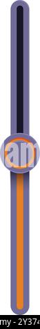 Vertical sound level slider is adjusting the volume with a circular knob Stock Vector