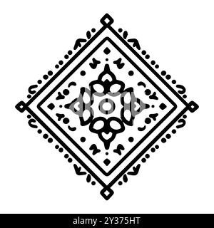 carpet icon or modern line symbol. Vector line art and icon design with bold outline. Black and white Pixel Perfect minimalistic symbol isolated white Stock Vector