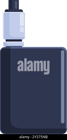 Illustration of a big battery box mod vaporizer using e liquid for vaping Stock Vector