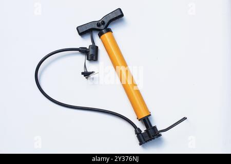 Bicycle pump isolated against a white background Stock Photo