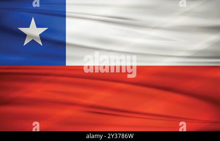 Illustration of Chile Flag and Editable Vector Chile Country Stock Vector