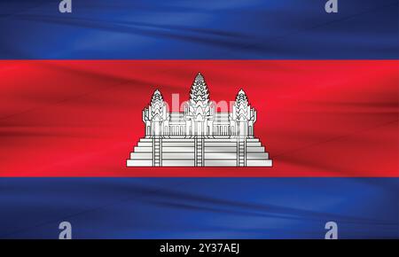 Illustration of Cambodia Flag and Editable Vector Cambodia Country Stock Vector