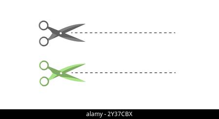 Illustration of a cut out coupon with scissors vector Stock Vector