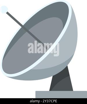 Large satellite dish is receiving signals from space Stock Vector