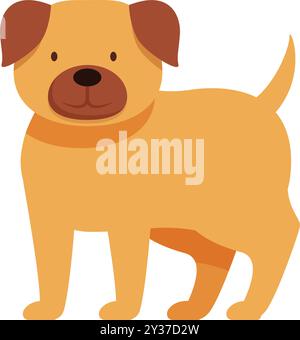 Cartoon illustration of a dog standing with its tail wagging Stock Vector