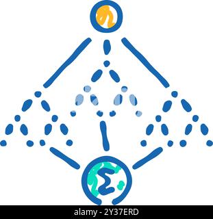 random forest algorithm icon doodle illustration Stock Vector
