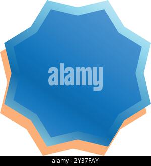 Blue and orange layered star shape is creating a gradient effect, perfect for a wide range of design projects Stock Vector
