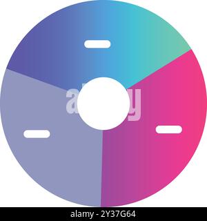 Colorful pie chart is displaying market share and data analysis with copy space Stock Vector