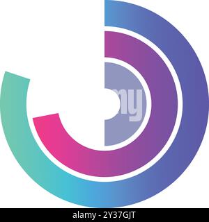 Abstract circle chart showing market share with gradient colors Stock Vector