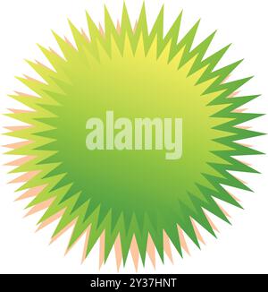 Green and orange starburst shape radiating outwards on a white background Stock Vector
