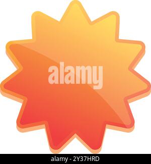 Orange starburst shape with a gradient overlay is providing a blank space to add your own text Stock Vector