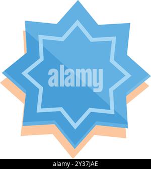 Eight pointed star representing quality guarantee, for retail purposes Stock Vector