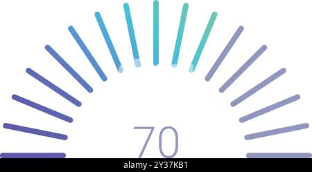 Minimalist loading bar is showing seventy percent completion on white background Stock Vector