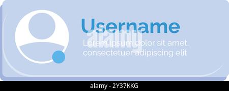 Minimalist user interface element showing a username field, designed for software and app developers Stock Vector