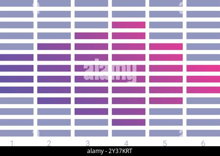Modern data visualization graphic using colorful gradient bars to represent data insights Stock Vector