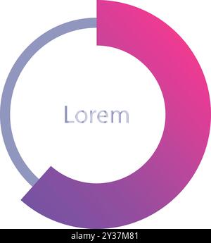 Round infographic chart with gradient filling showing market share, perfect for business presentations and marketing materials Stock Vector