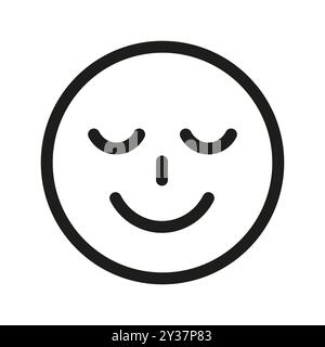 Smiling face icon. Relaxed emoji symbol. Happy emotion graphic. Vector illustration. Stock Vector