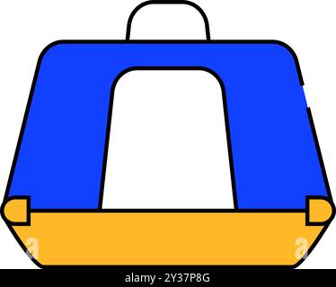 carrying case for cat icon color illustration Stock Vector