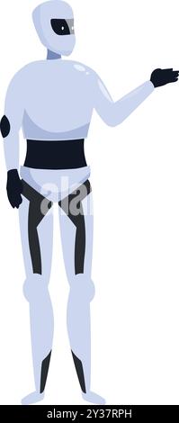Modern robot making presentation gesture with hand Stock Vector