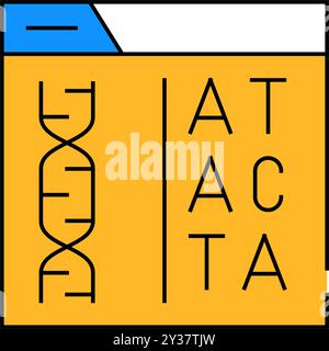 Decoding Dna Code Color Icon Vector Illustration Stock Vector Image