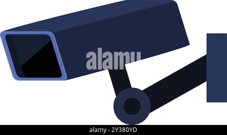 Security camera mounted on a wall, providing surveillance and ensuring safety Stock Vector