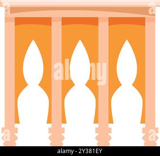 This illustration of a traditional indian palace building with pillars showcases the beauty of indian architectural style Stock Vector