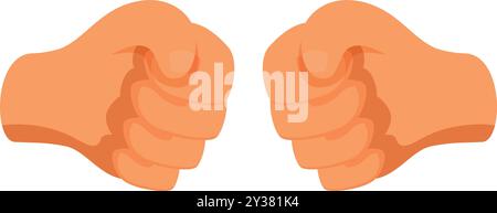 Two hands forming fists are ready to fight or box Stock Vector