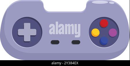 Retro game controller with colorful buttons, representing the excitement and nostalgia of classic video games Stock Vector