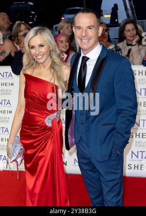 11 Sep 2024, London, England, UK - Martin Lewis and Lara Lewington attending National Televisions Awards 2024, The O2 Arena Stock Photo