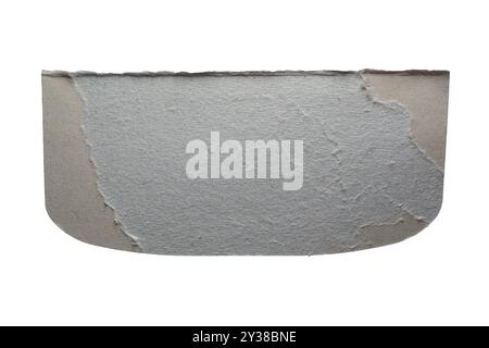 A flap of gray paper box package on white background with clipping path Stock Photo